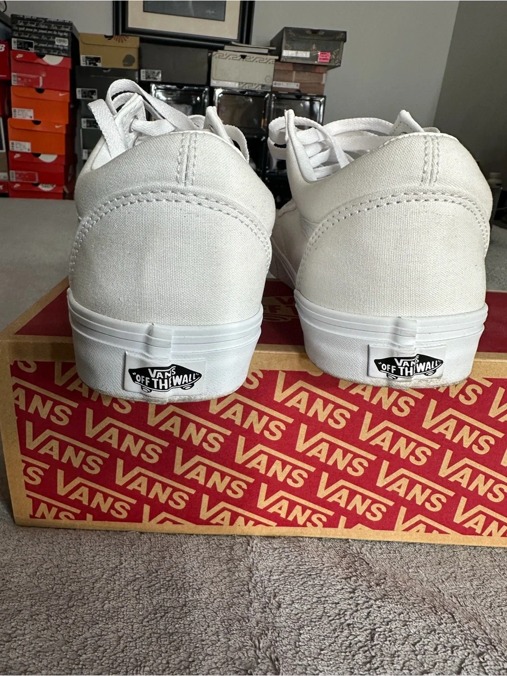 Vans White Canvas Low-Top Sneakers